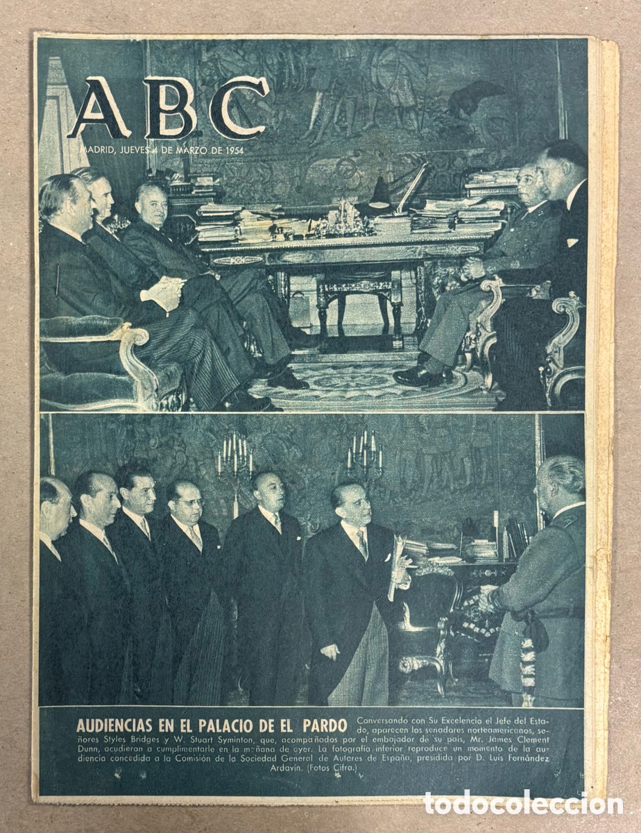 Collection Magazines and Newspapers: ABC (4 MARZO 1954) SENADORES NORTEAMERICANOS CON FRANCO, CELIA GAMEZ,&hellip;