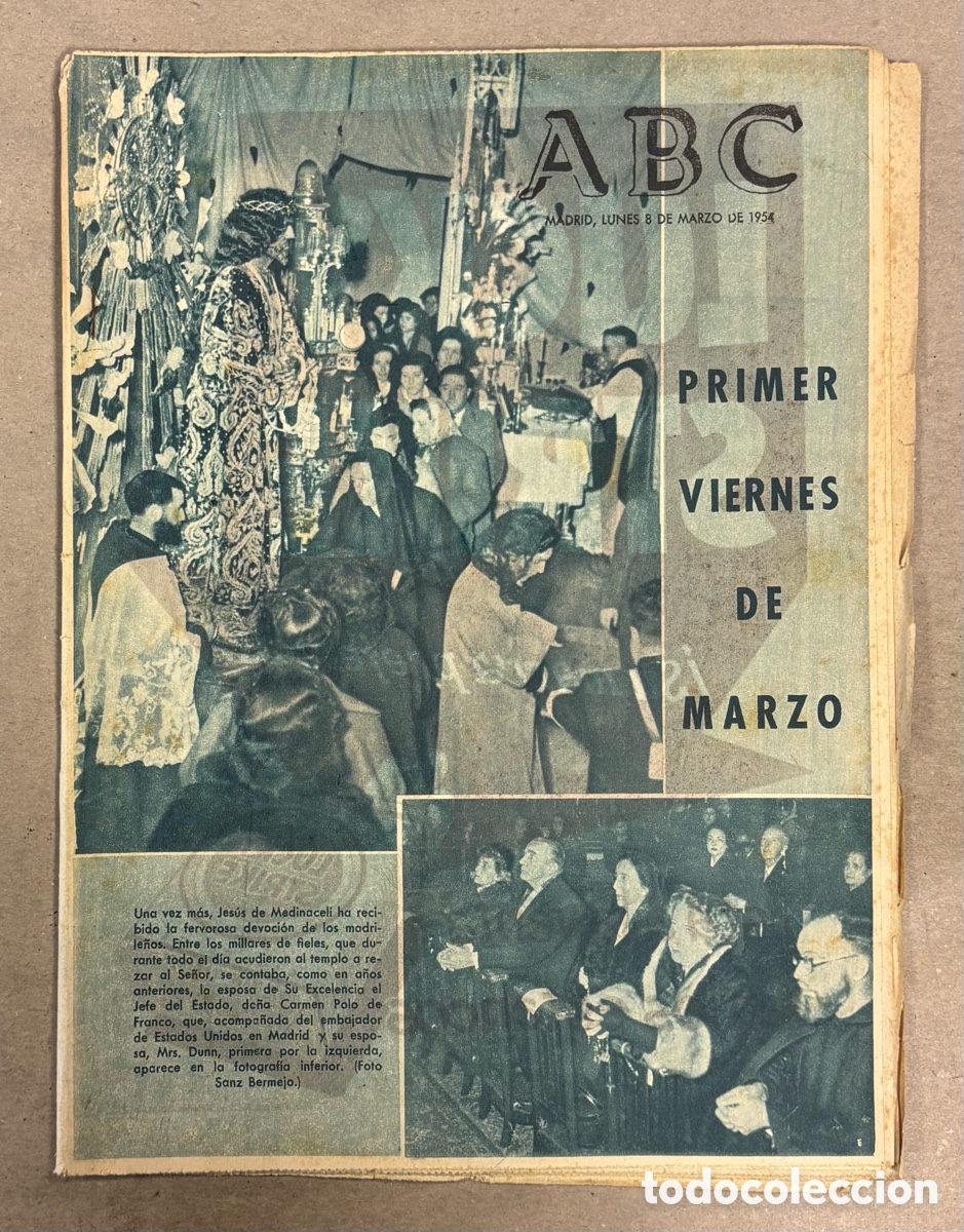 Collezionismo di Riviste e Giornali: ABC (11 MARZO 1954) JES&Uacute;S DE MEDINACELI, MAR&Iacute;A AMPARO SOLER LEAL, REAL SOCIEDAD 2-6 REAL MADRID,&hellip;