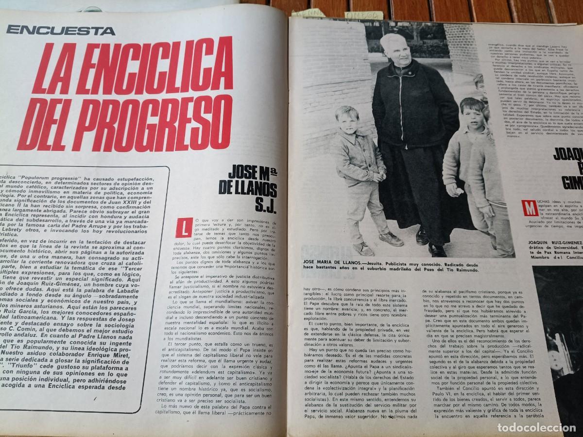 Collezionismo di Riviste e Giornali: ENC&Iacute;CLICA POPULORUM PROGRESSIO VISTA POR LLANOS, RUIZ-GIM&Eacute;NEZ, COM&Iacute;N...7 P&Aacute;GINAS DE TRIUNFO 1967