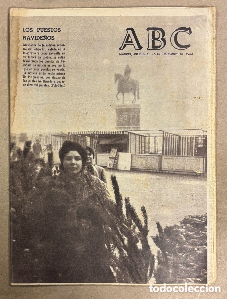 Collezionismo di Riviste e Giornali: ABC (16 DICIEMBRE 1964) PUESTOS NAVIDE&Ntilde;OS PLAZA MAYOR, CIUDAD DEPORTIVA EN ELDA, FOLLEDO VENCE EN PA