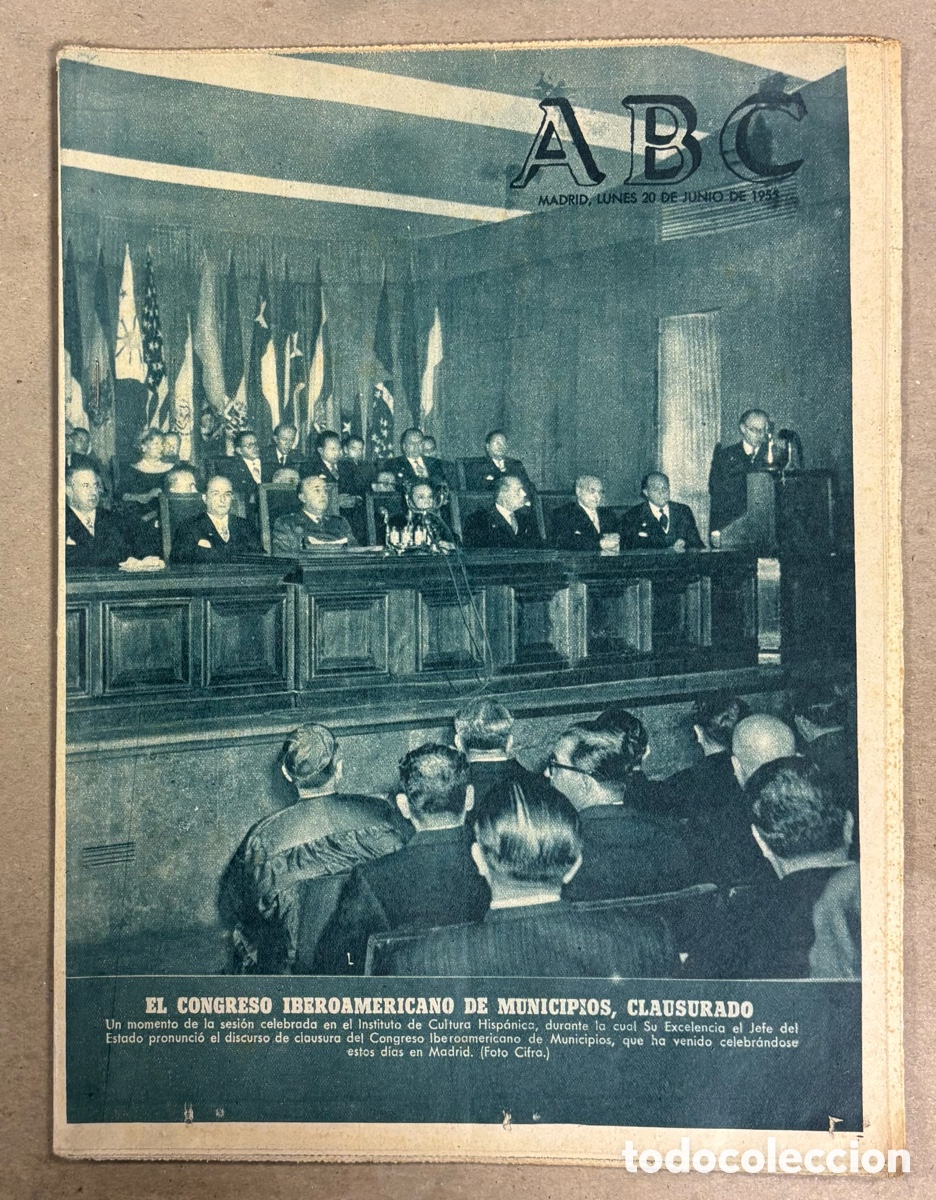 Sammeln von Zeitschriften und Zeitungen: ABC (20 JUNIO 1955) CONGRESO IBEROAMERICANO DE MUNICIPIOS, REGATAS EN VILLA NADOR, ANIVERSARIO LIBER