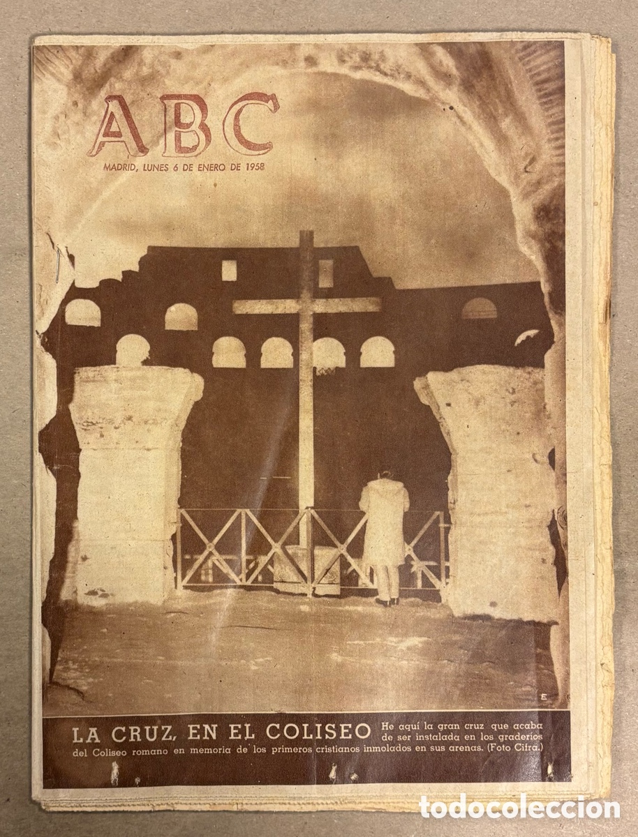 Colecionismo de Revistas e Jornais: ABC (6 ENERO 1958) LA CRUZ EN EL COLISEO, JOS&Eacute; LUIS OZORES y LOLITA SEVILLA, LUC&Iacute;A BOS&Eacute;, LA PINTURA