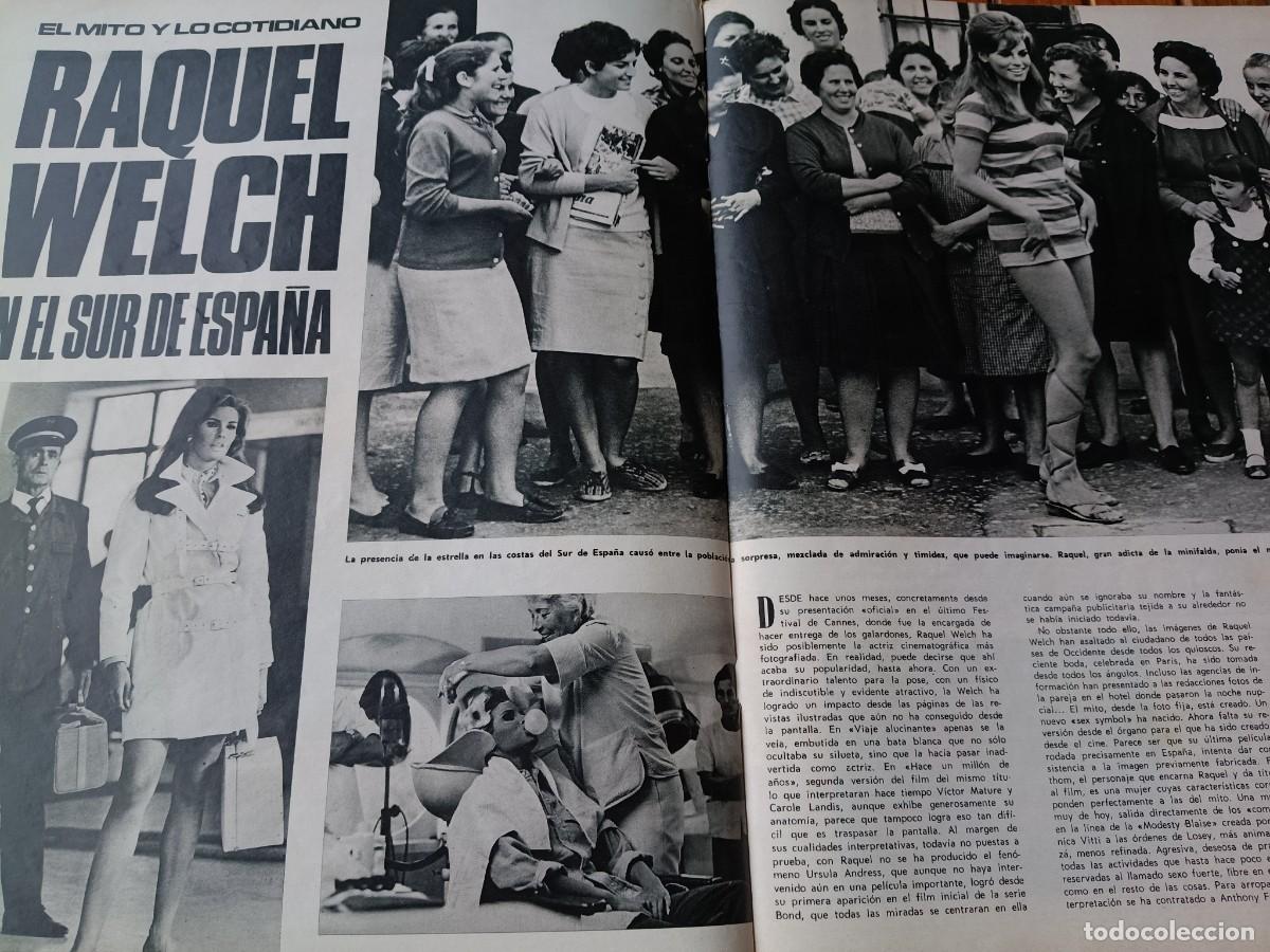 Coleccionismo de revistas y peri&oacute;dicos: RAQUEL WELCH RUEDA FATHOM EN MIJAS Y M&Aacute;LAGA. ART&Iacute;CULO DE TRIUNFO 1967