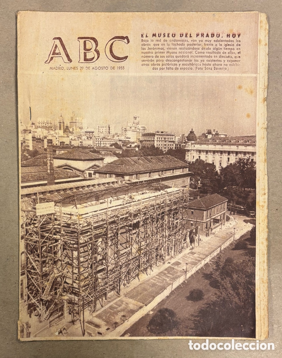 Coleccionismo de revistas y peri&oacute;dicos: ABC (29 AGOSTO 1955) OBRAS MUSEO DEL PRADO, III RALLYE NACIONAL VESPA (BARCELONA - ROMA),&hellip;