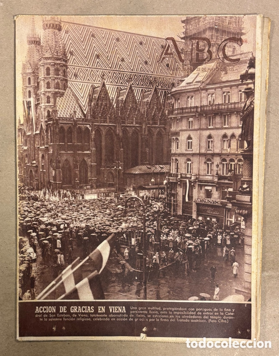 Coleccionismo de revistas y peri&oacute;dicos: ABC (23 MAYO 1955) ACCI&Oacute;N GRACIAS EN VIENA, LA ALCAZABA ALMERIA, BARCELONA 0-2 ATHLETIC BILBAO COPA