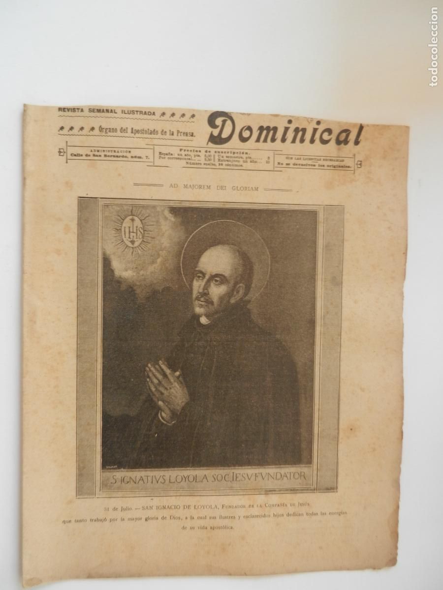Sammeln von Zeitschriften und Zeitungen: LA LECTURA DOMINICAL - N&ordm; &iquest;?-1910 - REVISTA SEMANAL ILUSTRADA- DIVULGACION RELIGIOSA Y MORAL