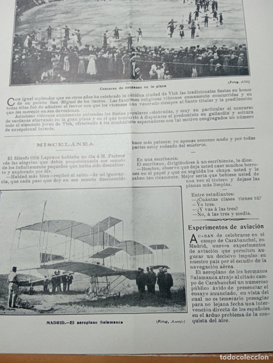 Coleccionismo de revistas y peri&oacute;dicos: REVISTA A&Ntilde;O 1909 PAMPLONA ORFEON PAMPLONES OSMA AVION SALAMANCA EN CARABANCHEL INVENTORES ESPA&Ntilde;OLES