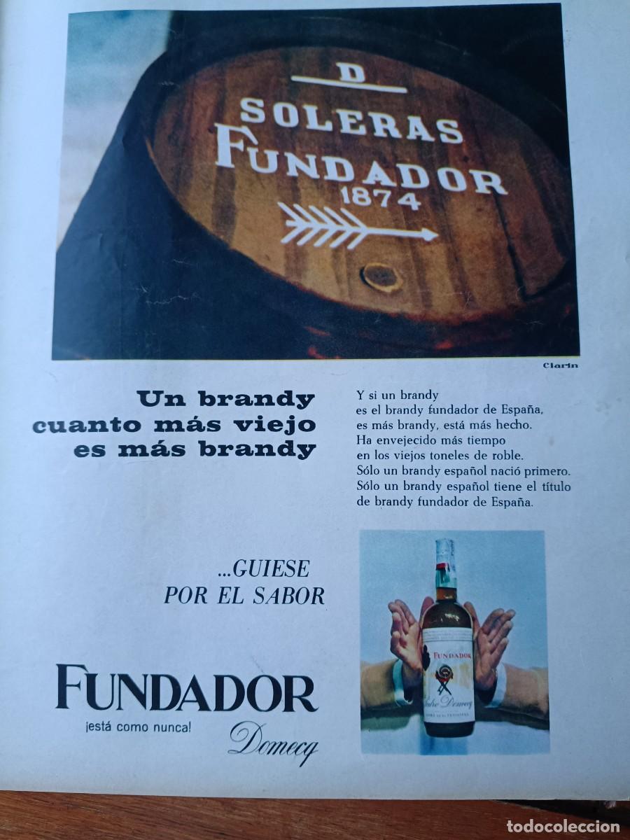 Coleccionismo de revistas y peri&oacute;dicos: PUBLICIDAD VINTAGE. ANUNCIO BRANDY FUNDADOR DE DOMECQ. 26X34 CM. 1967