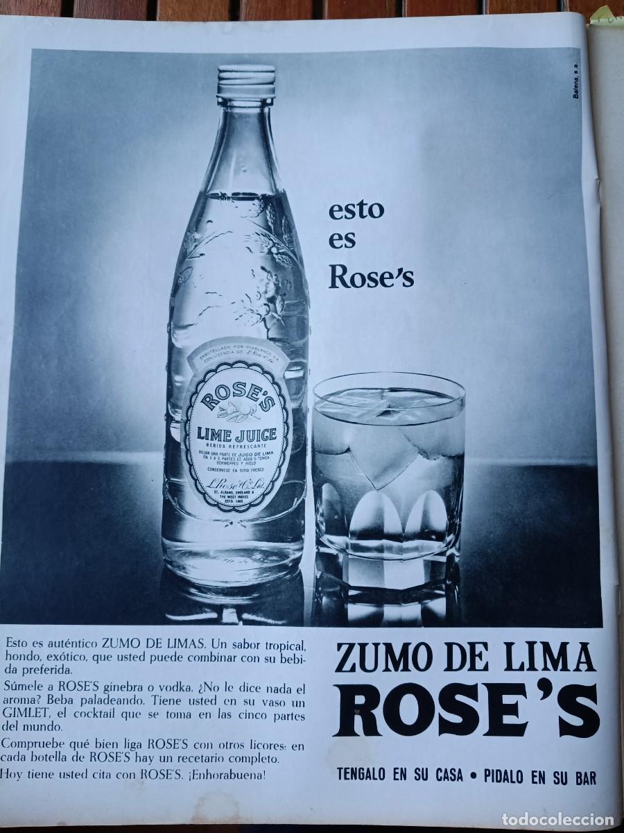 Coleccionismo de revistas y peri&oacute;dicos: PUBLICIDAD VINTAGE. ANUNCIO DE ZUMO DE LIMA ROSE'S. 26X34 CM. 1967