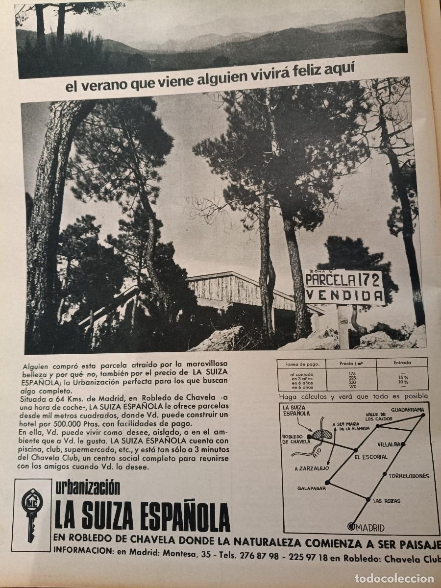 Coleccionismo de revistas y peri&oacute;dicos: PUBLICIDAD VINTAGE. ANUNCIO DE URBANIZACI&Oacute;N LA SUIZA ESPA&Ntilde;OLA EN ROBLEDO DE CHAVELA . 26X34 CM. 1967
