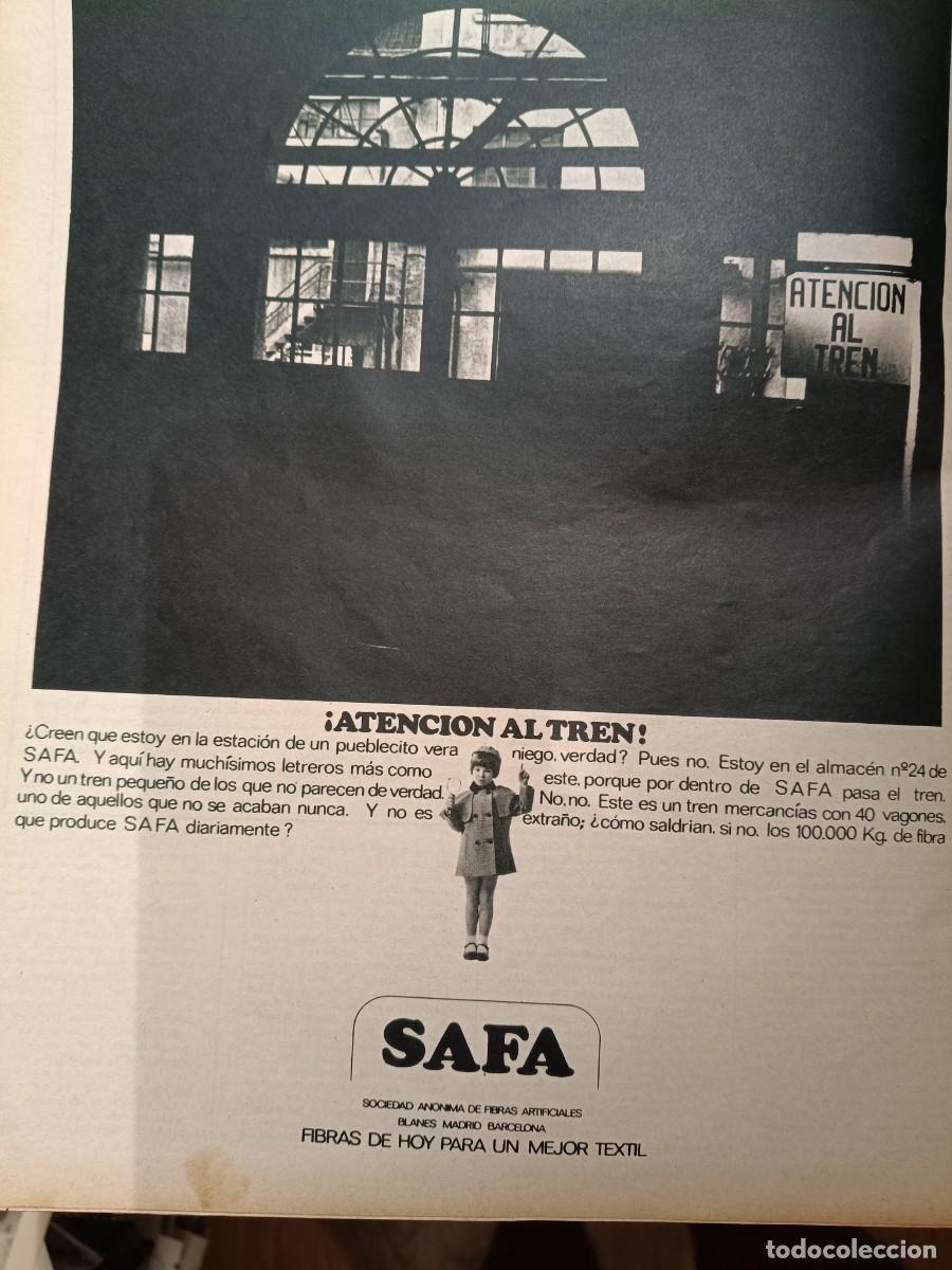 Coleccionismo de revistas y peri&oacute;dicos: PUBLICIDAD VINTAGE. ANUNCIO DE FIBRAS ARTIFICIALES SAFA. BLANES, BARCELONA, MADRID. 26X34 CM. 1967
