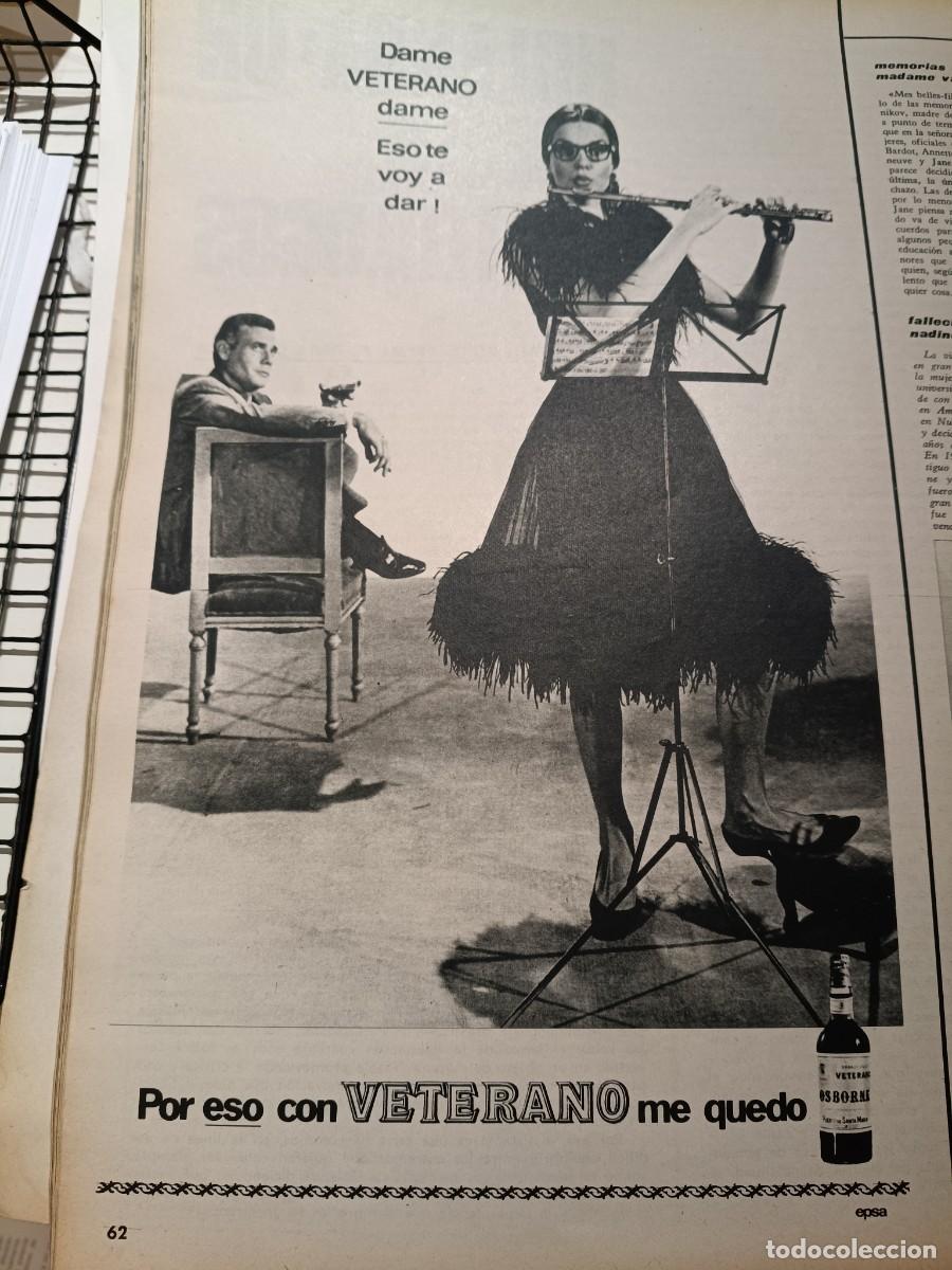 Coleccionismo de revistas y peri&oacute;dicos: PUBLICIDAD VINTAGE. ANUNCIO DE BRANDY VETERANO DE OSBORNE.13X34 CM. 1967