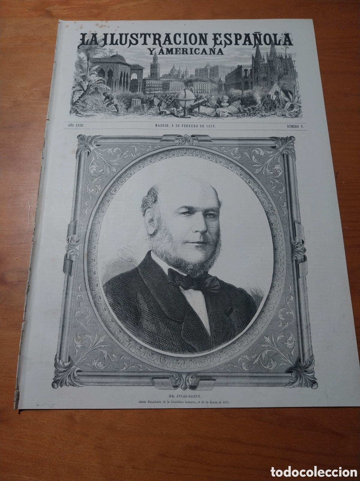 Coleccionismo de revistas y peri&oacute;dicos: REVISTA 1879 INAUGURACI&Oacute;N FERROCARRIL MADRID-CIUDAD REAL.LOTER&Iacute;A NACIONAL PARIS.AGRICULTURA DE U.S.A