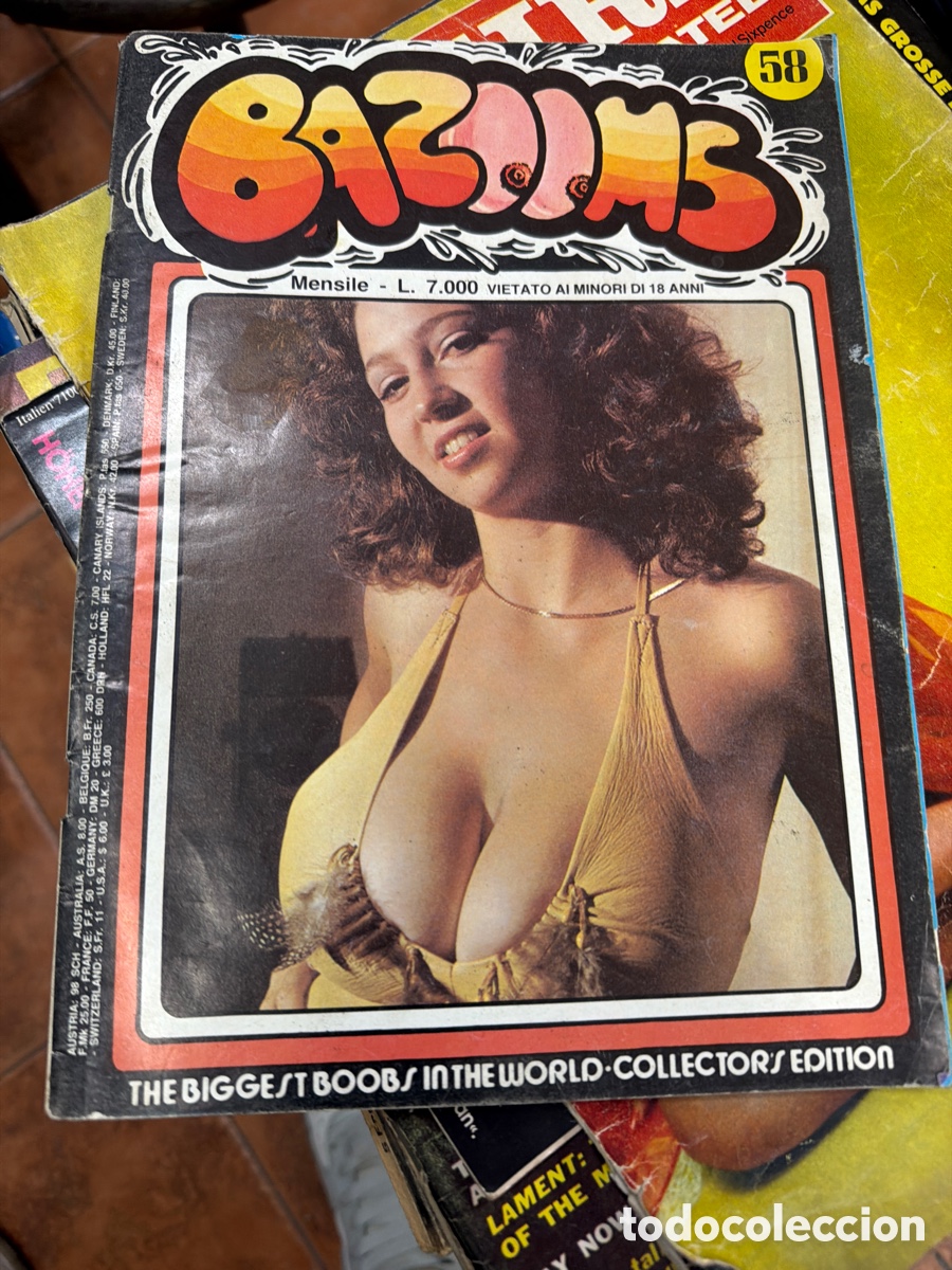 Coleccionismo de revistas y peri&oacute;dicos: Revista er&oacute;tica porno.BAZOOMS.edici&oacute;n en italiano.n 58.profusamente ilustrado