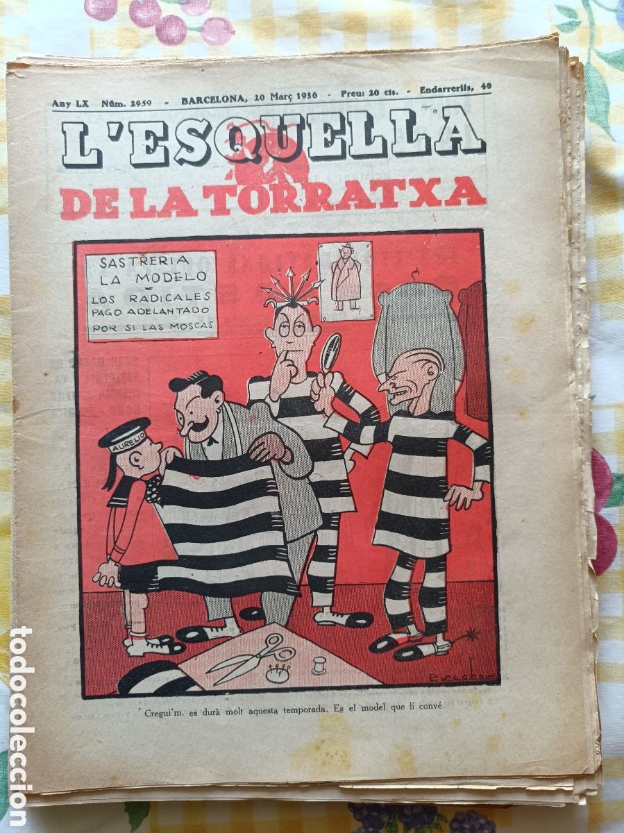 Coleccionismo de revistas y peri&oacute;dicos: L'Esquella de la Torratxa n&ordm; 2949 10 de gener de 1936 Pre Guerra Civil Esquella