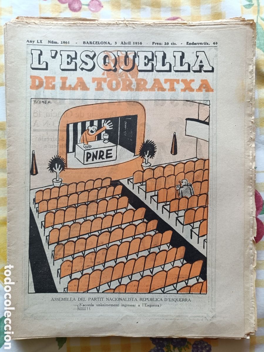 Coleccionismo de revistas y peri&oacute;dicos: L'Esquella de la Torratxa n&ordm; 2961 3 d'abril de 1936 Pre Guerra Civil Esquella