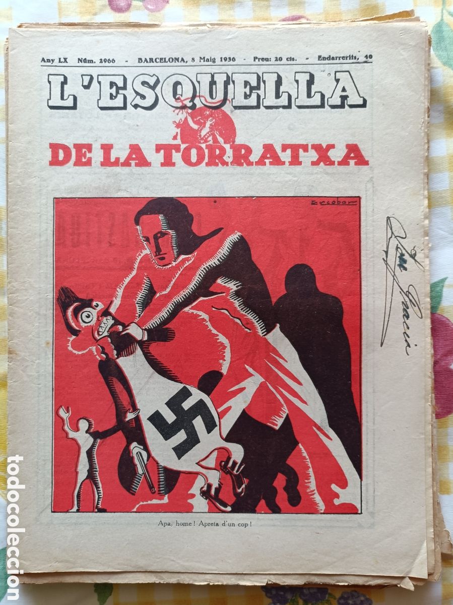 Colecionismo de Revistas e Jornais: L'Esquella de la Torratxa n&ordm; 2966 8 de maig de 1936 Pre Guerra Civil Esquella