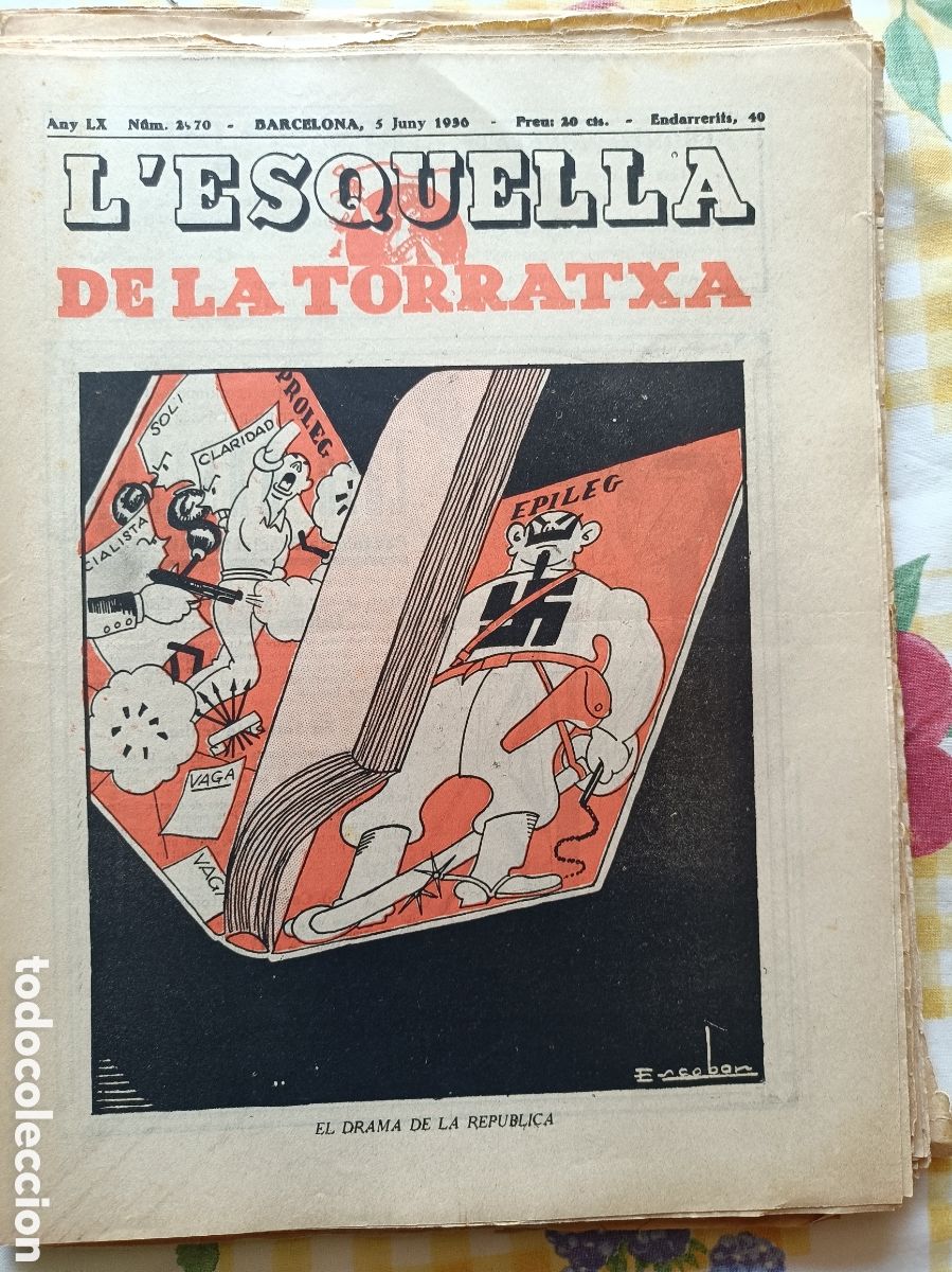 Coleccionismo de revistas y peri&oacute;dicos: L'Esquella de la Torratxa n&ordm; 2970 5 de juny de 1936 Pre Guerra Civil Esquella