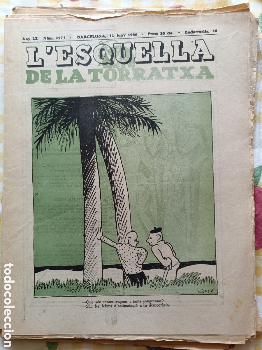 Coleccionismo de revistas y peri&oacute;dicos: L'Esquella de la Torratxa n&ordm; 2971 12 de juny de 1936 Pre Guerra Civil Esquella