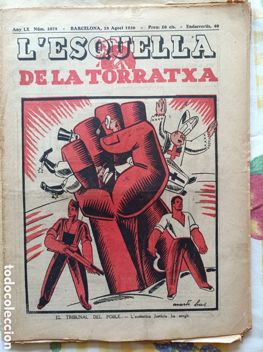 Coleccionismo de revistas y peri&oacute;dicos: L'Esquella de la Torratxa n&ordm; 2978 28 d'agost de 1936 Guerra Civil Esquella