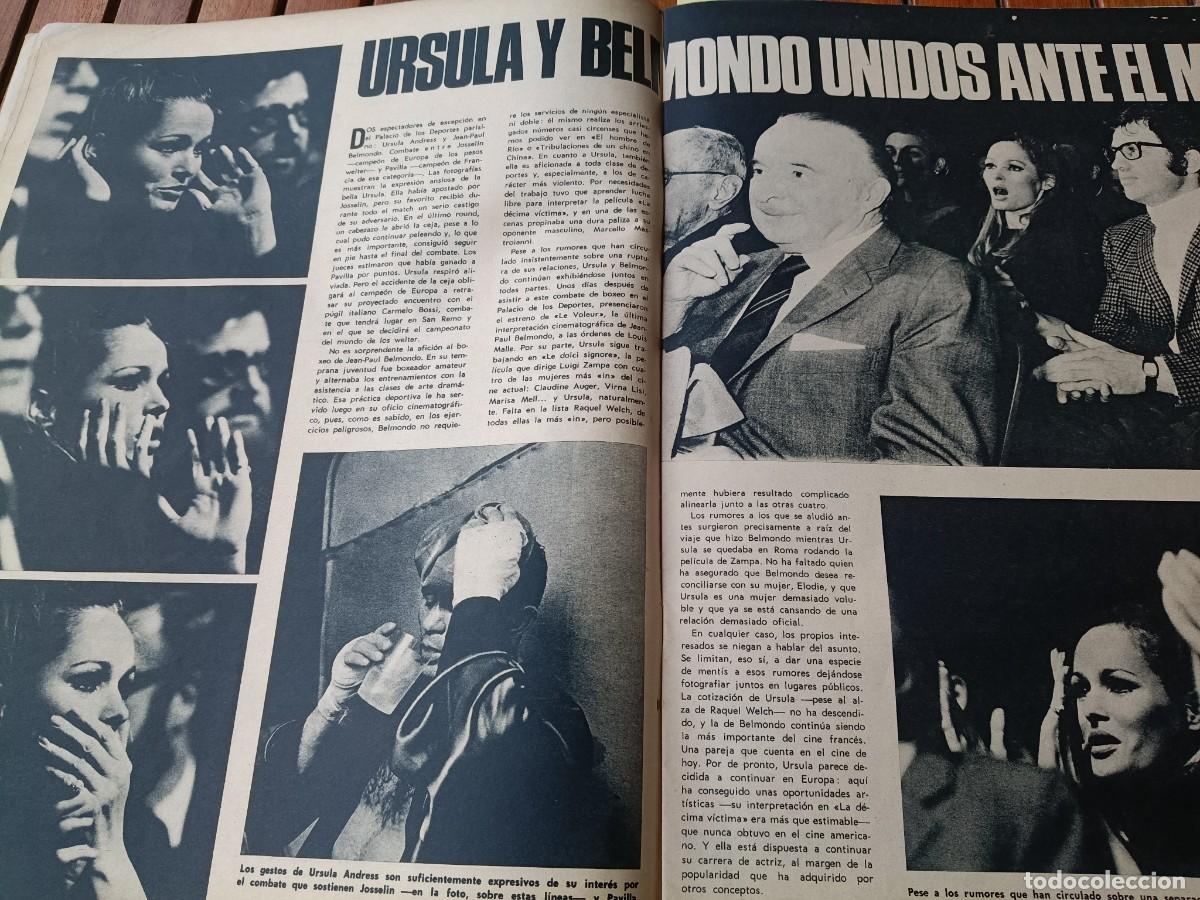 Coleccionismo de revistas y peri&oacute;dicos: URSULA ANDRESS Y BELMONDO JUNTOS EN UNA VELADA DE BOXEO. ARTICULO DE TRIUNFO 1967