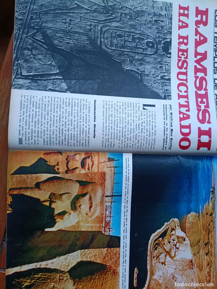 Coleccionismo de revistas y peri&oacute;dicos: LOS TEMPLOS DE RAMSES II RECATADOS DE LA INUNDACI&Oacute;N DE LA PRESA DE ASSUAN. 6 P&Aacute;GINAS DE TRIUNFO 1967
