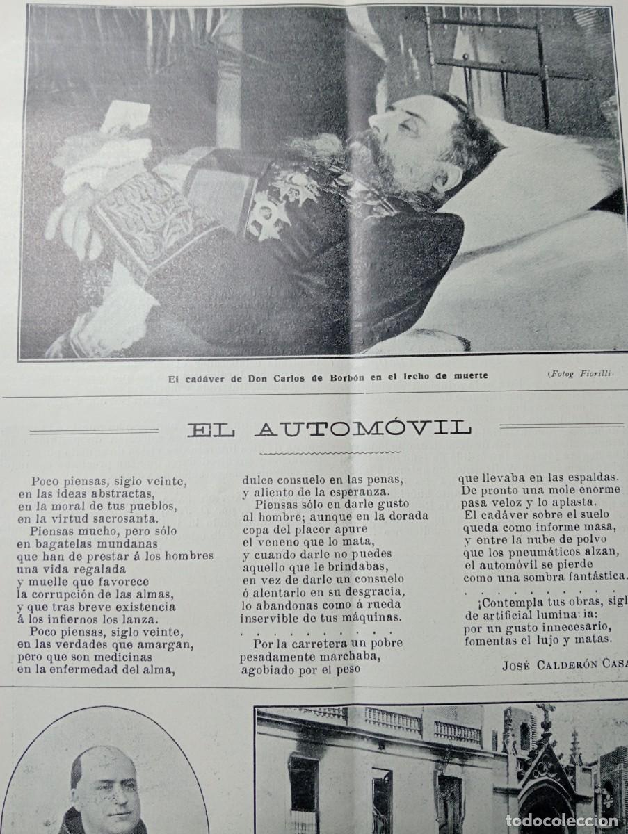 Coleccionismo de revistas y peri&oacute;dicos: REVISTA A&Ntilde;O 1909 CARLISMO CARLISTAS FOTO DEL CADAVER DE DON CARLOS DE BORBON UNICA PUBLICADAD