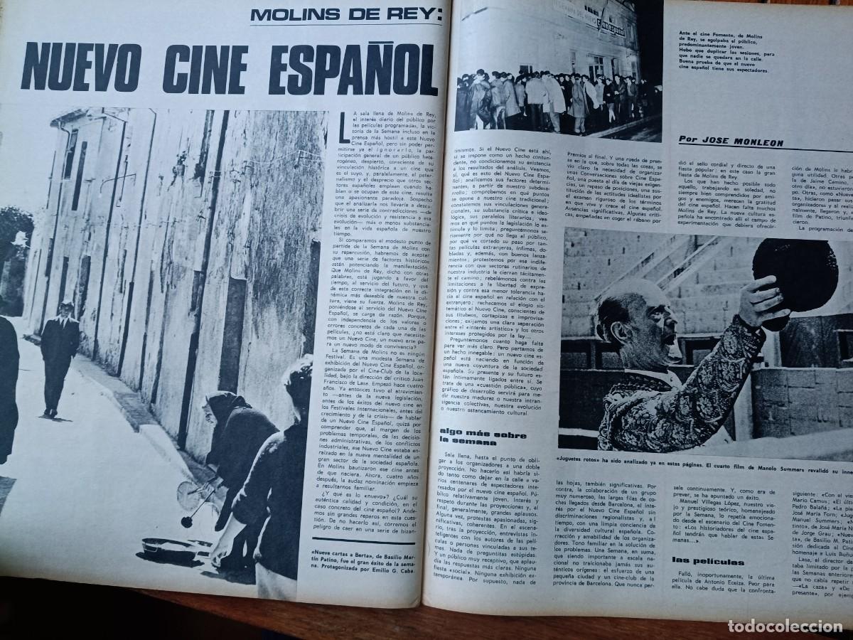 Coleccionismo de revistas y peri&oacute;dicos: SEMANA DE NUEVO CINE ESPA&Ntilde;OL EN MOLINS DE REY. 4 P&Aacute;GINAS DE TRIUNFO 1967