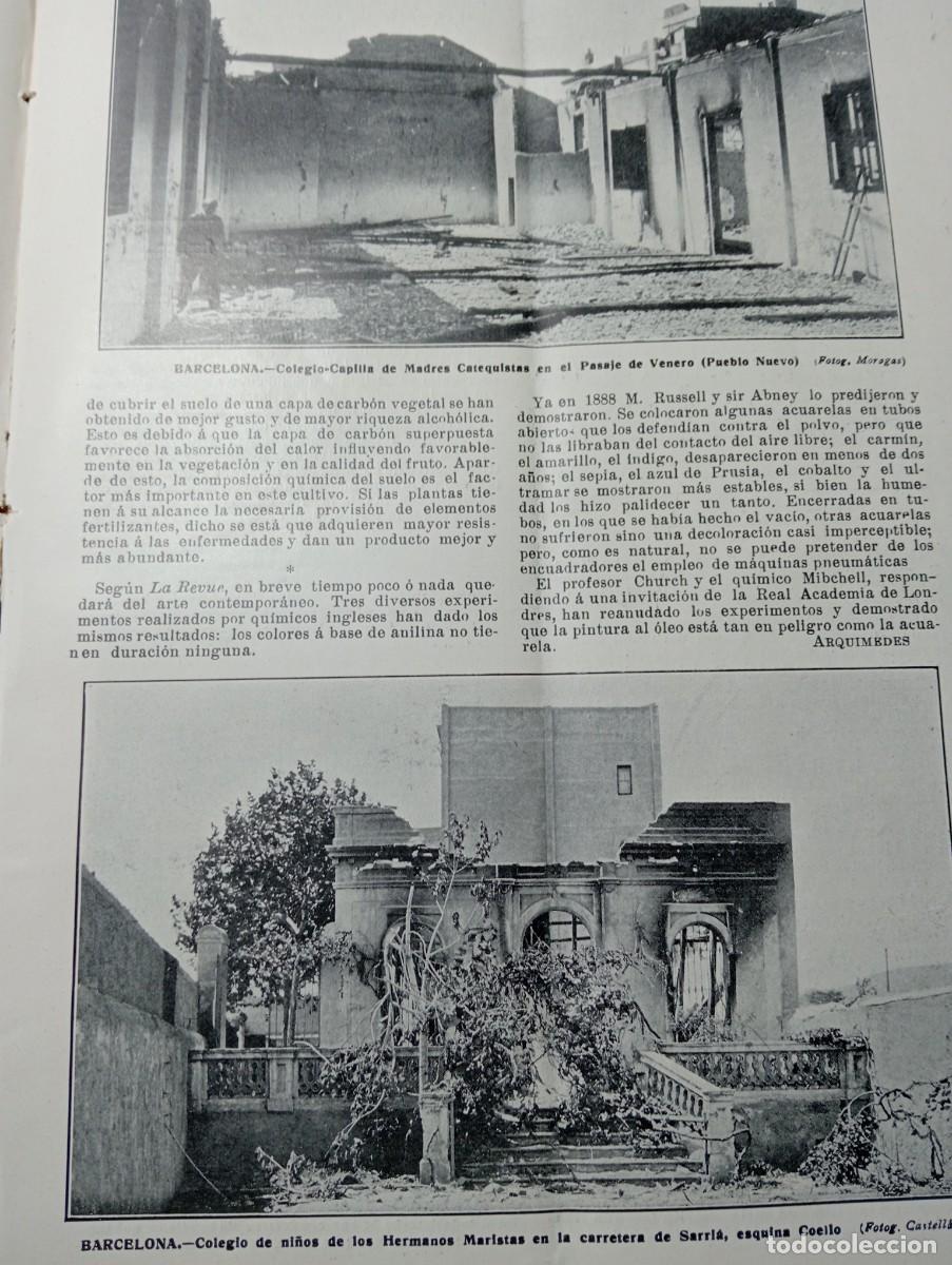 Coleccionismo de revistas y peri&oacute;dicos: REVISTA A&Ntilde;O 1909 SEMANA TRAGICA SAN VICENTE PAUL AGONIZANTES MARISTAS DE SARRIA PUEBLO NUEVO