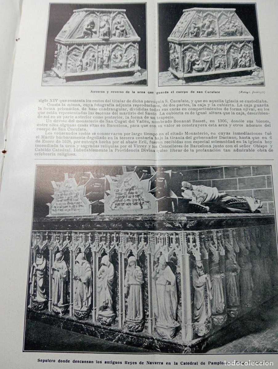 Coleccionismo de revistas y peri&oacute;dicos: REVISTA A&Ntilde;O 1909 URNA ARQUETA DE SAN CUCUFANTE REYES DE NAVARRA EN PAMPLONA
