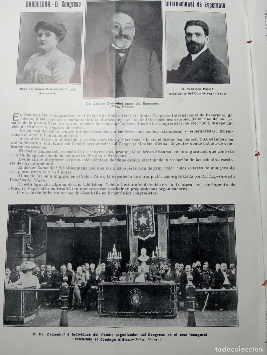 Coleccionismo de revistas y peri&oacute;dicos: REVISTA A&Ntilde;O 1909 FREDERIC PUJULA ZAMENHOF CONTRESO INTERNACIONAL DE ESPERANTO EN BARCELONA