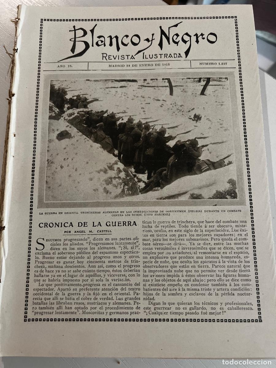 Coleccionismo de revistas y peri&oacute;dicos: BLANCO Y NEGRO. N&ordm; 1237. A&Ntilde;O 1915. BODAS DE MIRAMAR. REINA DO&Ntilde;A VICTORIA. CR&Oacute;NICAS DE PAR&Iacute;S.