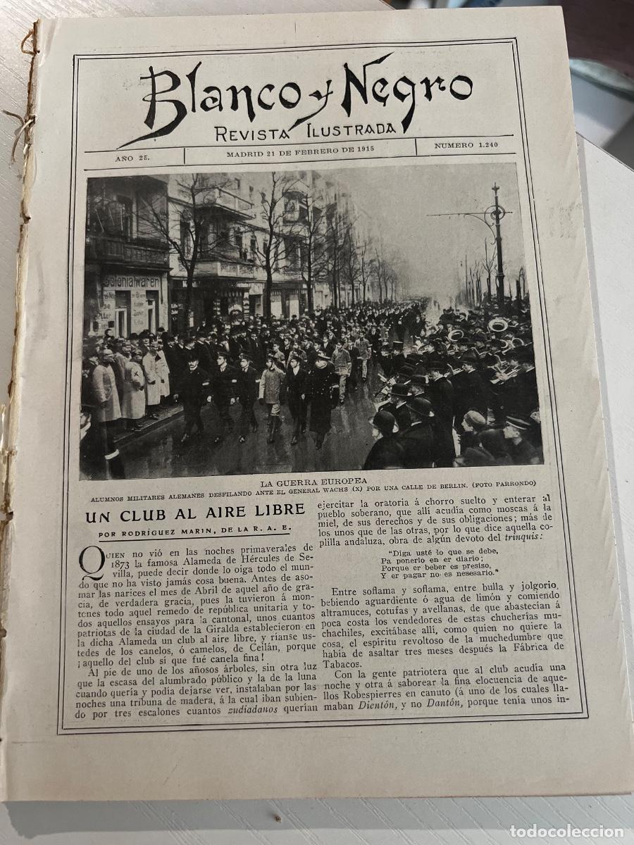 Colecionismo de Revistas e Jornais: BLANCO Y NEGRO. N&ordm; 1240. A&Ntilde;O 1915. CR&Oacute;NICAS DE PAR&Iacute;S. UNIVERSIDAD DE BERL&Iacute;N. CARNAVAL EN MADRID.