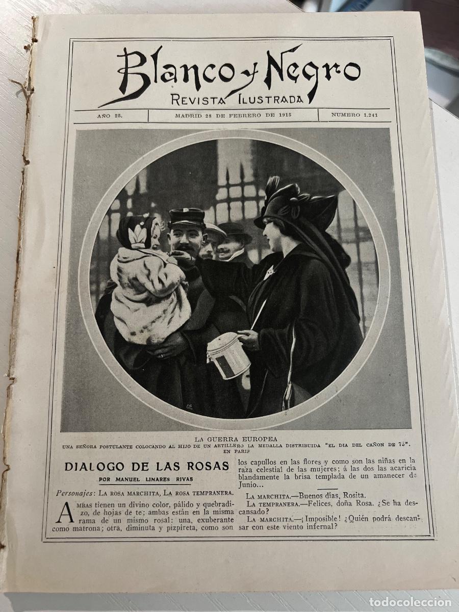 Coleccionismo de revistas y peri&oacute;dicos: BLANCO Y NEGRO. N&ordm; 1241. A&Ntilde;O 1915. ESTROFAS B&Eacute;LICAS. CASA DE SCHILLER. BATER&Iacute;AS AUTOMOTORAS MORTEROS