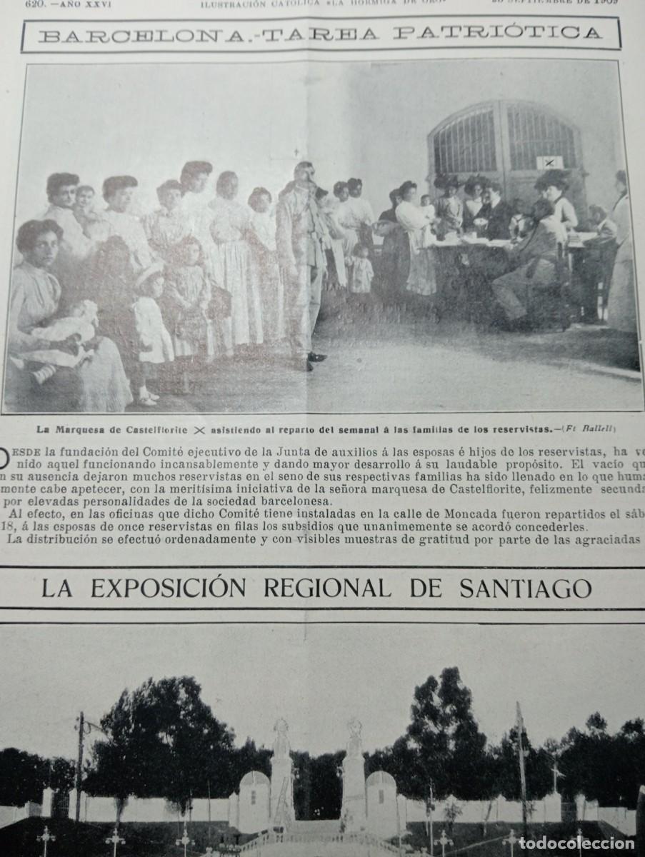 Coleccionismo de revistas y peri&oacute;dicos: REVISTA A&Ntilde;O 1909 BAJADA DE ANDROMINAS EN LA GARRIA MARQUESA DE CASTELL-FLORITE
