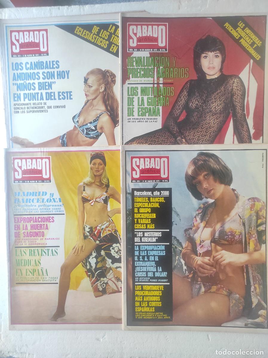 Coleccionismo de revistas y peri&oacute;dicos: lote 4 revistas SABADO GRAFICO marzo 1973