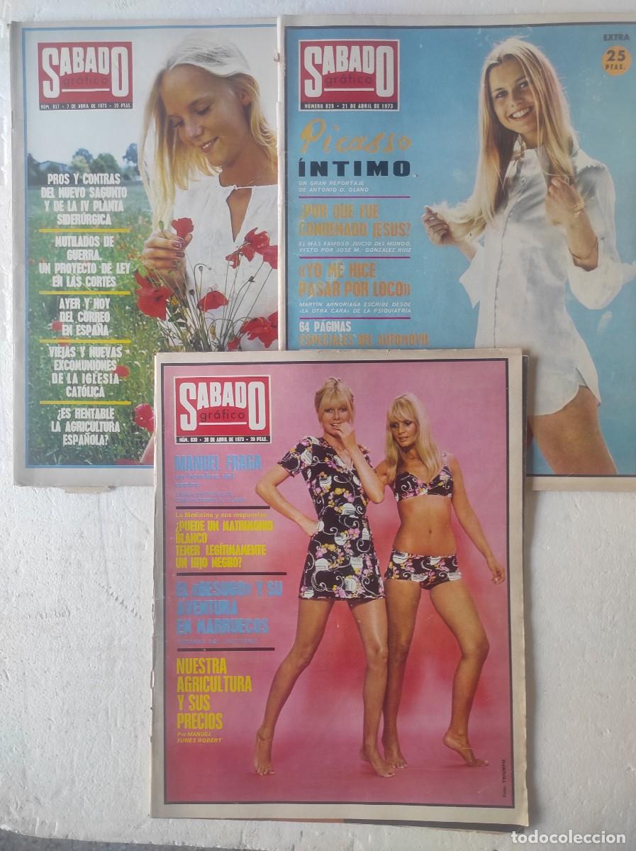Coleccionismo de revistas y peri&oacute;dicos: lote 4 revistas SABADO GRAFICO abril 1973