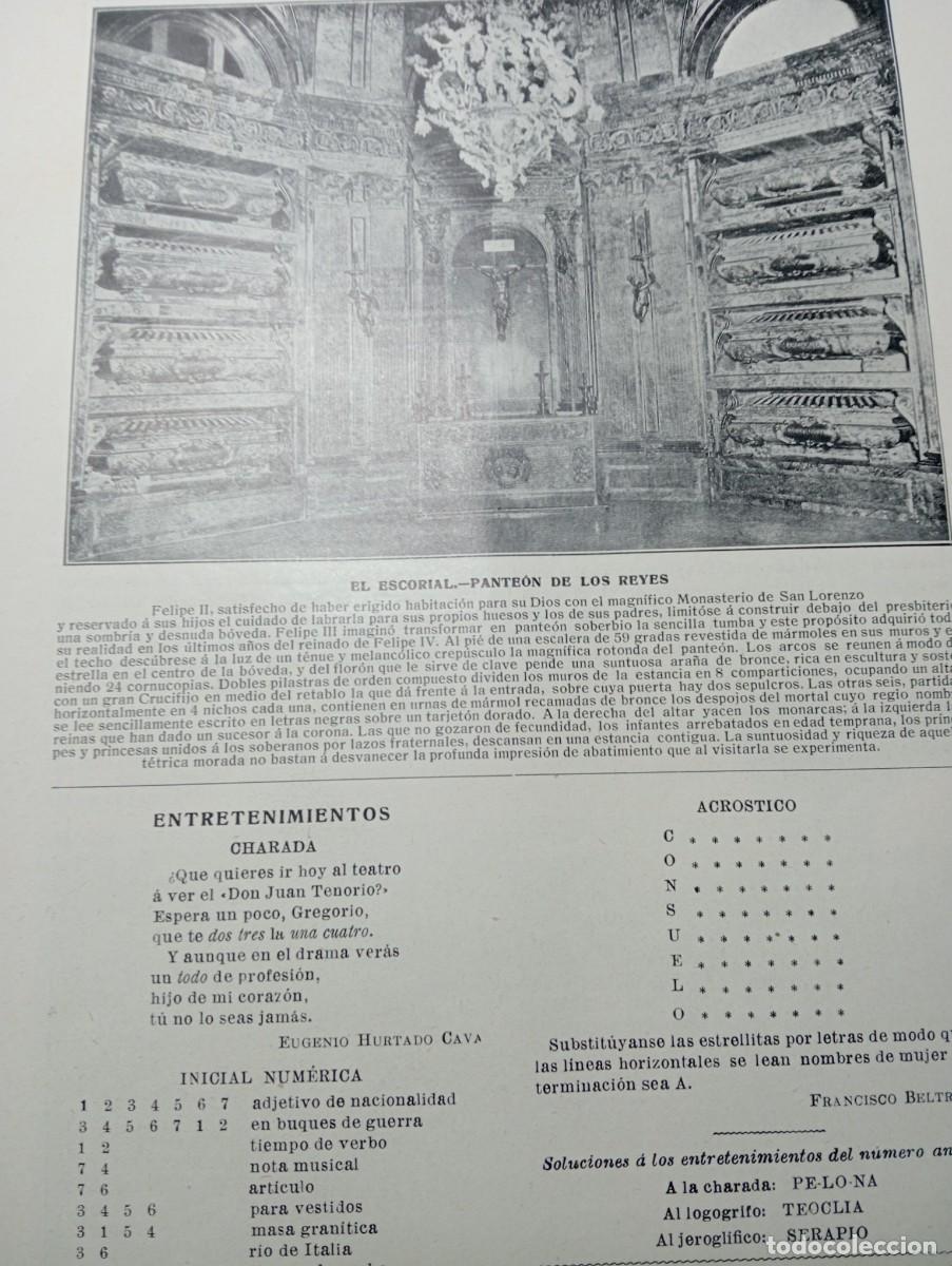 Coleccionismo de revistas y peri&oacute;dicos: REVISTA A&Ntilde;O 1909 PANTEON DE LOS REYES DEL MONASTERIO DE SAN LORENZO DEL ESCORIAL