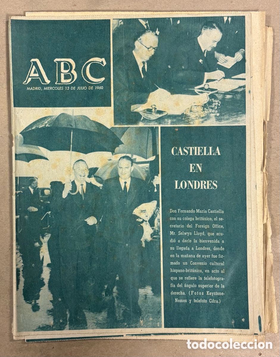 Coleccionismo de revistas y peri&oacute;dicos: ABC (13 JULIO 1960) CASTIELLA EN LONDRES, JOHN F. KENNEDY, CASTILLA CAMPE&Oacute;N ESPA&Ntilde;A AFICIONADOS,&hellip;
