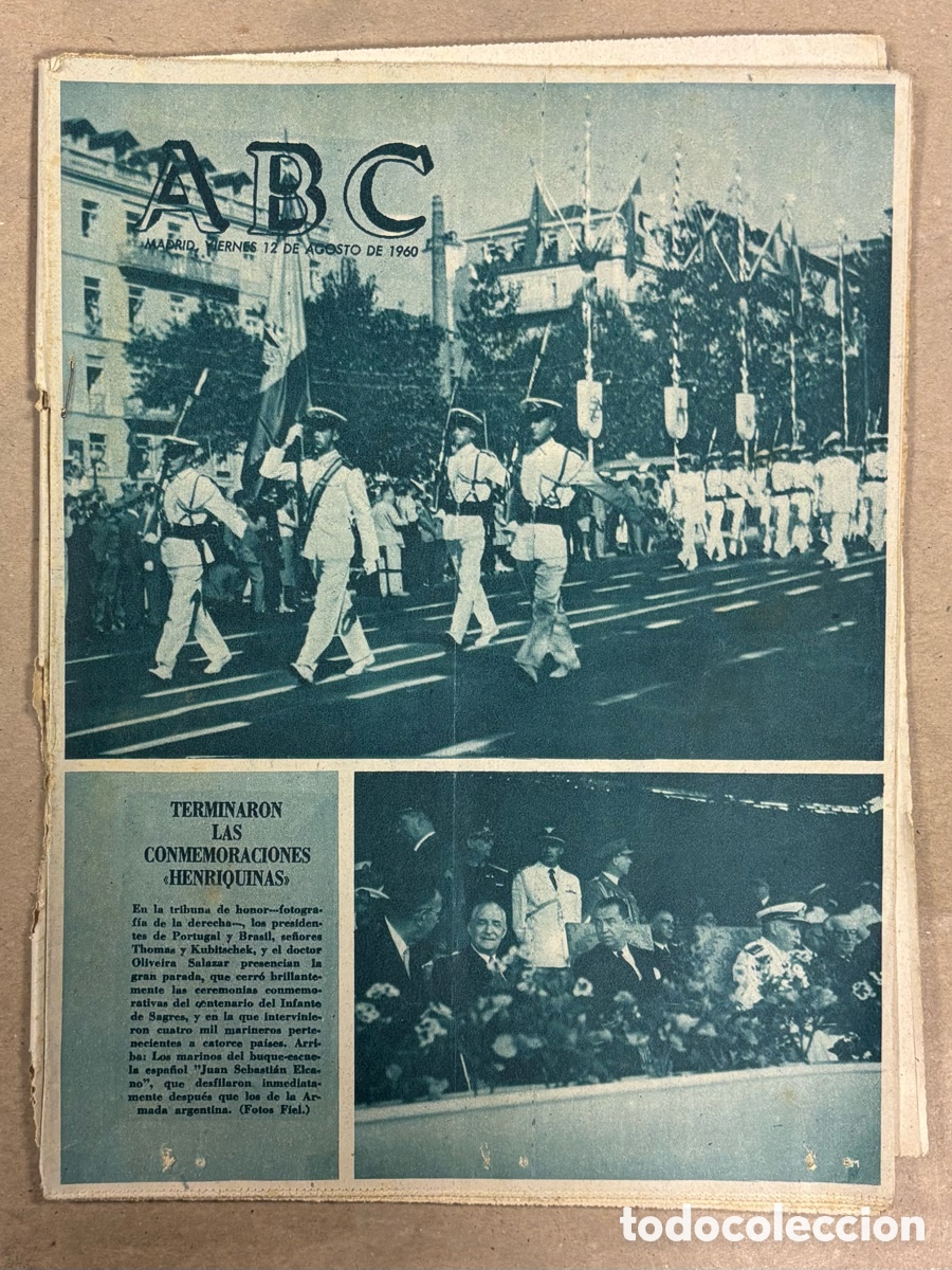 Coleccionismo de revistas y peri&oacute;dicos: ABC (12 AGOSTO 1960) CONMEMORACIONES HENRIQUINAS, COLONIA - REAL MADRID,&hellip;