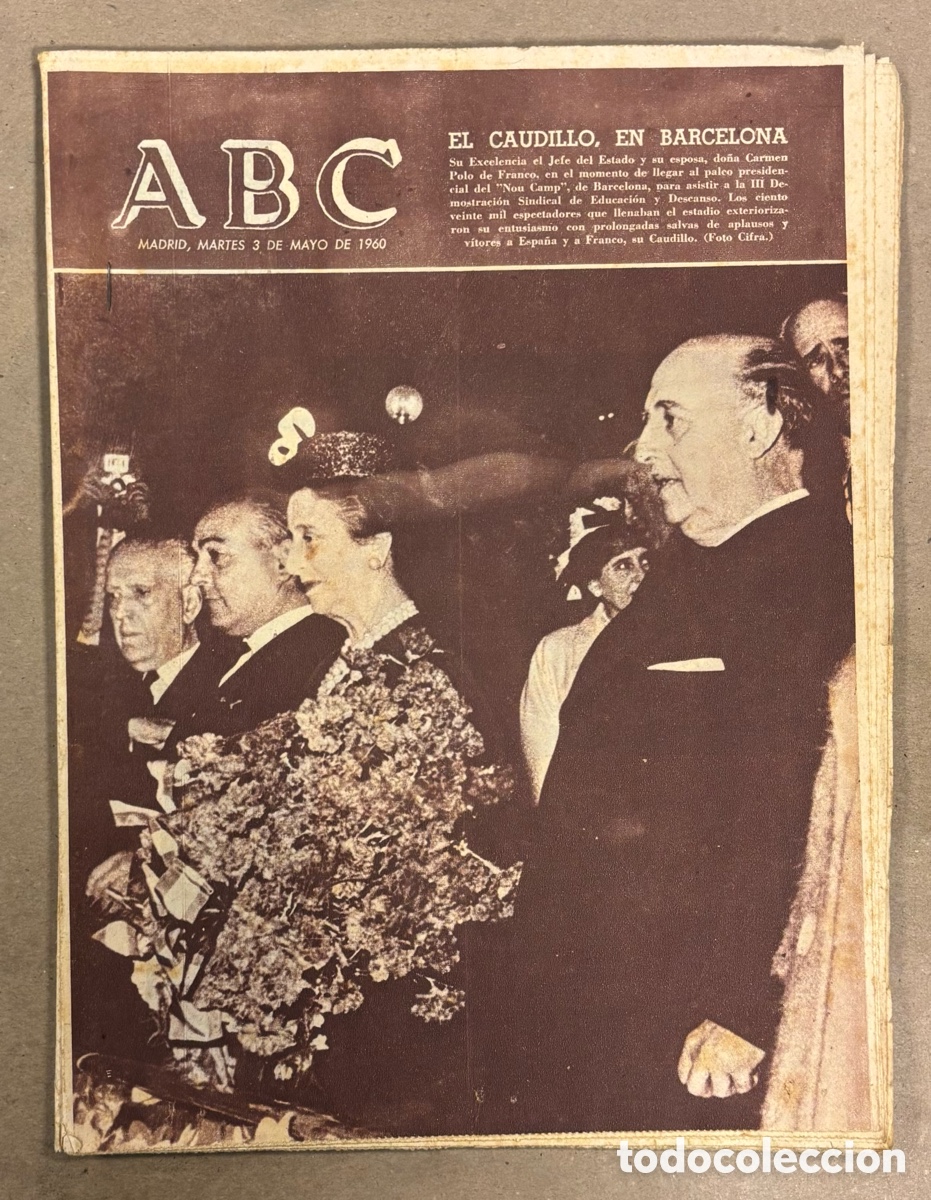 Coleccionismo de revistas y peri&oacute;dicos: ABC (3 MAYO 1960) EL CAUDILLO EN BARCELONA, DEMOSTRACI&Oacute;N SINDICAL BARCELONA, LUIS GIM&Eacute;NEZ GUINEA