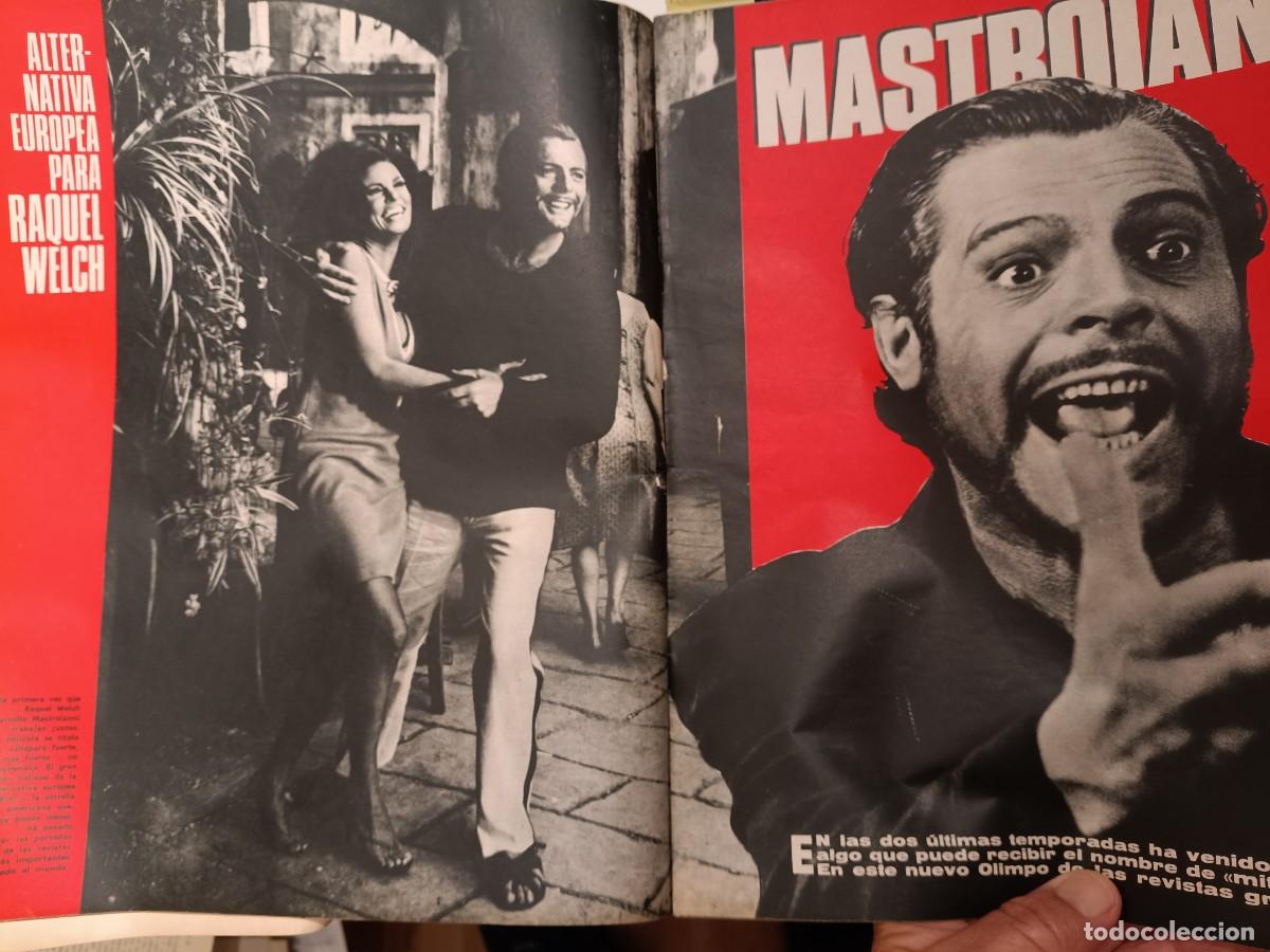 Coleccionismo de revistas y peri&oacute;dicos: RAQUEL WELCH Y MASTROIANNI RUEDAN LA PEL&Iacute;CULA DISPARA FUERTE. 4 P&Aacute;GINAS DE TRIUNFO 1967
