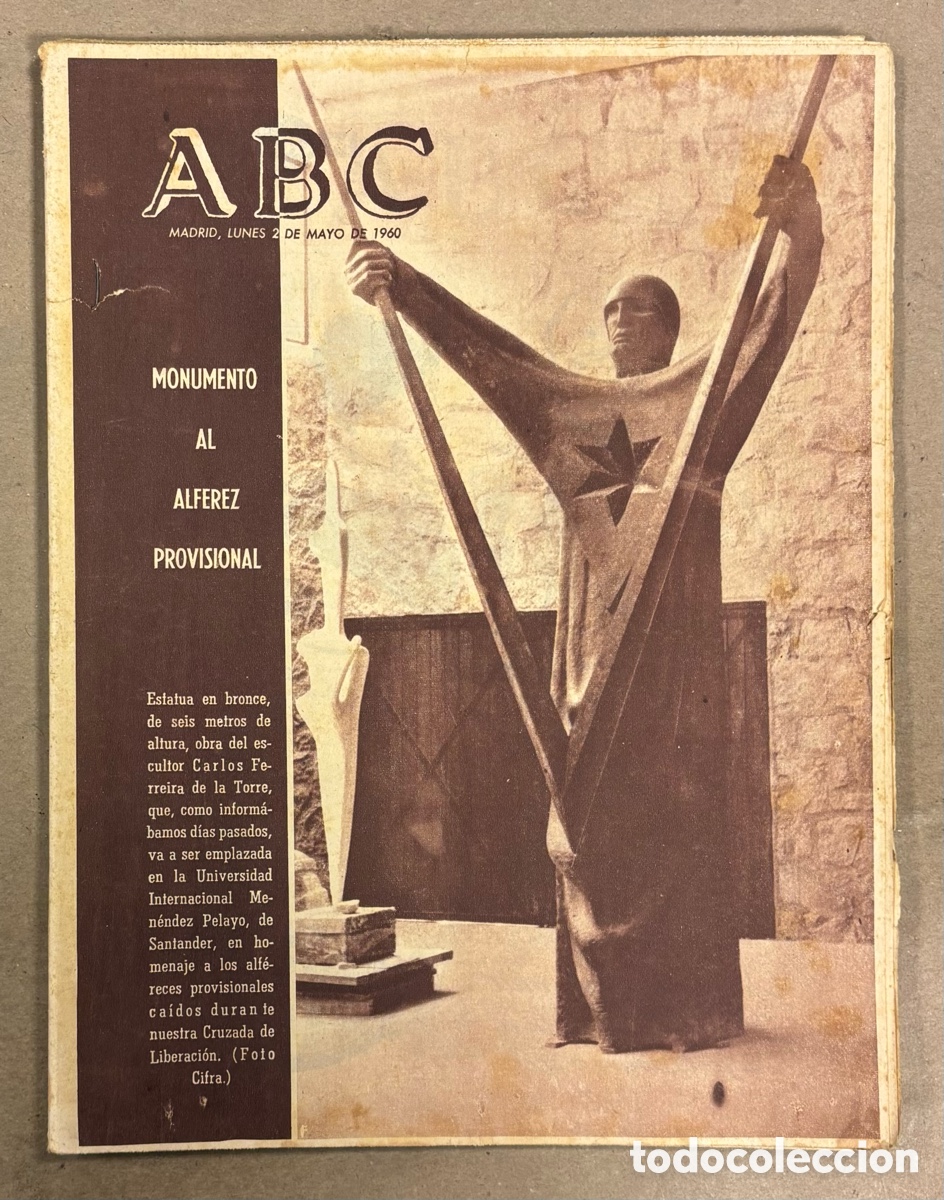 Coleccionismo de revistas y peri&oacute;dicos: ABC (2 MAYO 1960) MONUMENTO AL ALF&Eacute;REZ PROVISIONAL, PESCA CET&Aacute;CEO EN PERELLONET ALBUFERA, BARACALDO