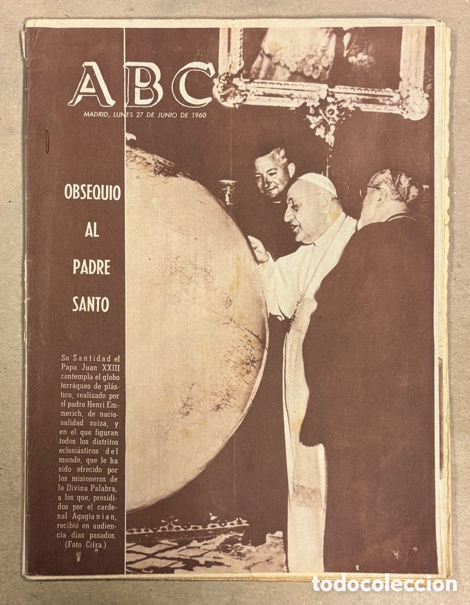 Coleccionismo de revistas y peri&oacute;dicos: ABC (27 JUNIO 1960) OBSEQUIO JUAN XXIII, ATL&Eacute;TICO MADRID CAMPE&Oacute;N COPA GENERALISIMO 3-0 REAL MADRID