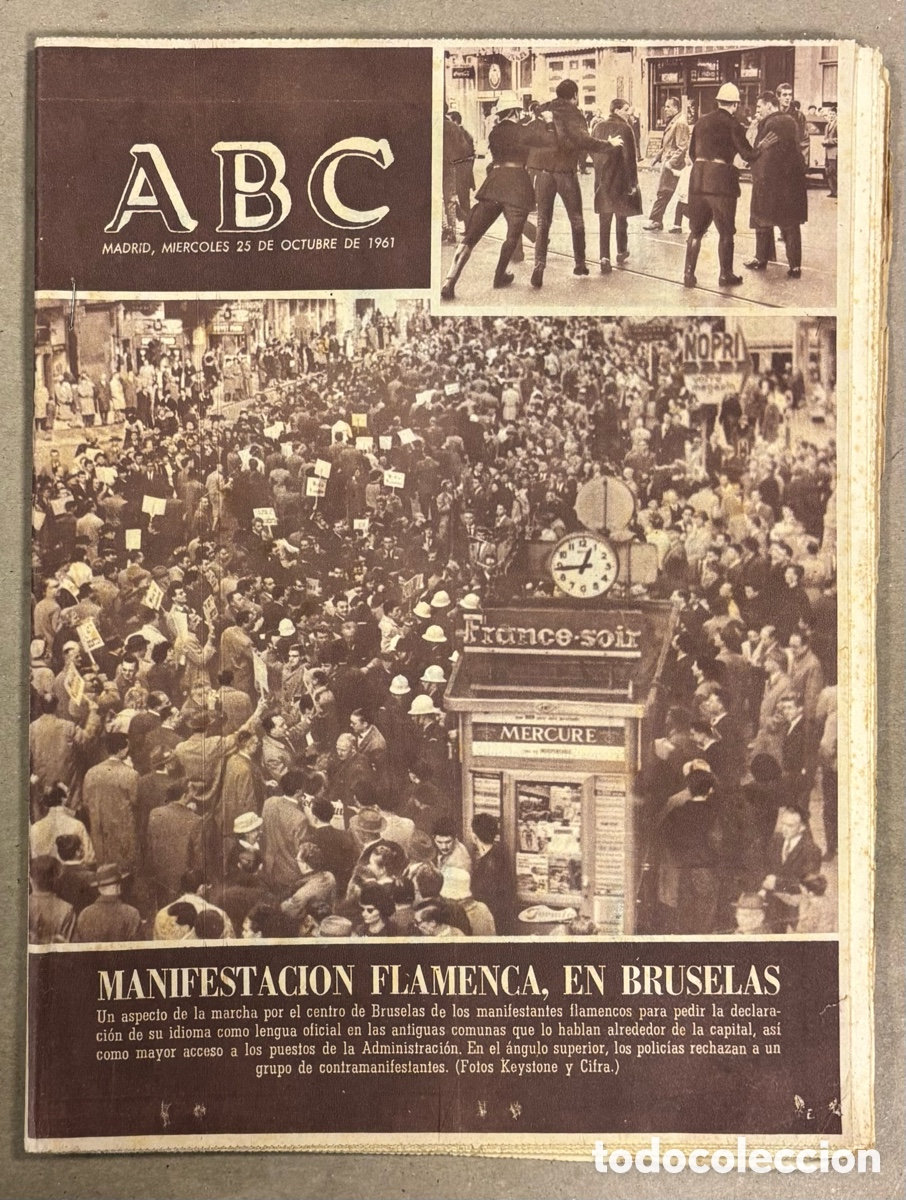 Coleccionismo de revistas y peri&oacute;dicos: ABC (25 OCTUBRE 1961) MANIFESTACI&Oacute;N FLAMENCA EN BRUSELAS, BUQUE MARQU&Eacute;S DE COMILLAS LA HABANA