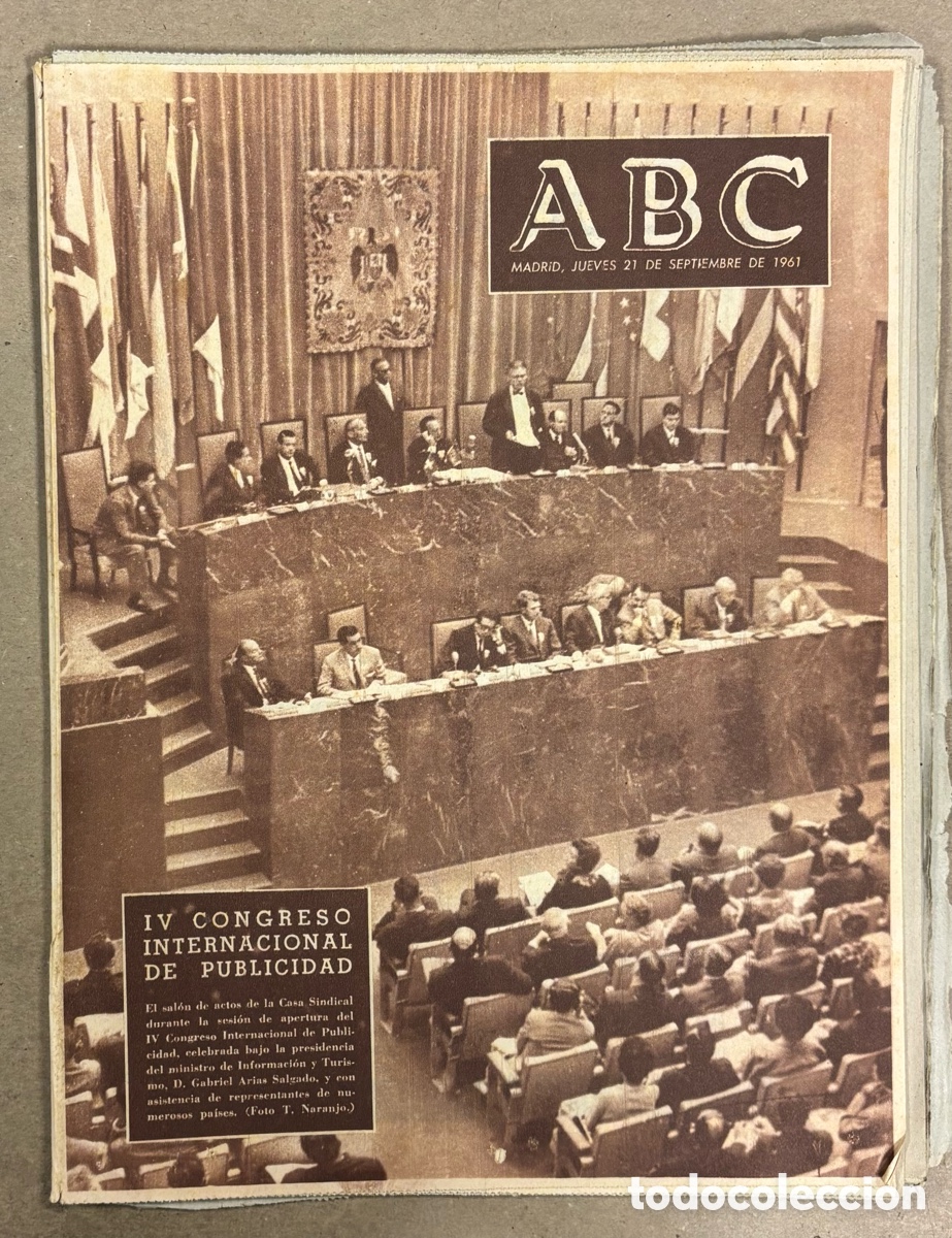 Coleccionismo de revistas y peri&oacute;dicos: ABC (21 SEPTIEMBRE 1961) CONGRESO INTERNACIONAL PUBLICIDAD, REAL MADRID 3-1 VASAS BUDAPEST COPA EURO