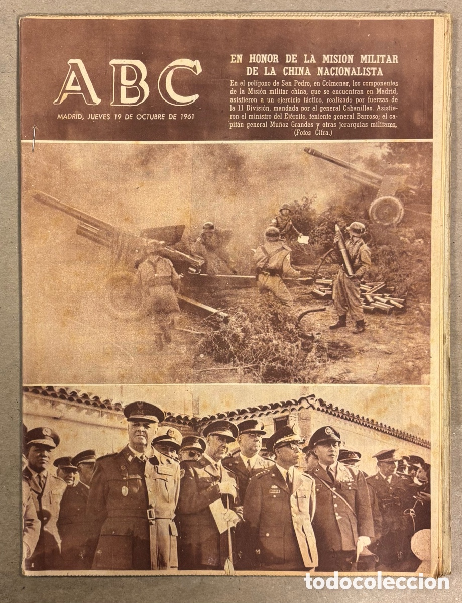 Coleccionismo de revistas y peri&oacute;dicos: ABC (19 OCTUBRE 1961) MANIOBRA MILITAR EN COLMENAR EN HONOR MISI&Oacute;N MILITAR CHINA NACIONALISTA, REAL