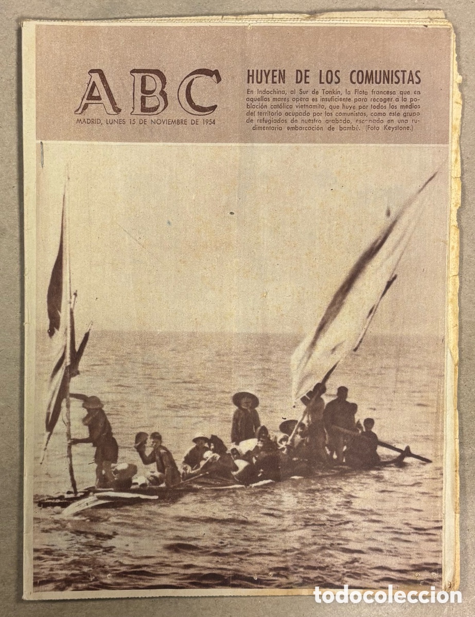 Coleccionismo de revistas y peri&oacute;dicos: ABC (15 NOVIEMBRE 1954) VIETNAMITAS HUYEN DEL COMUNISMO, SANTA MISI&Oacute;N BARRIO DE LAS VENTAS,&hellip;