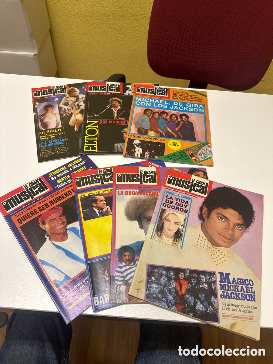 Coleccionismo de revistas y peri&oacute;dicos: 7 Revistas El Gran Musical N&uacute;meros 240 al 246 Michael Jackson 1984