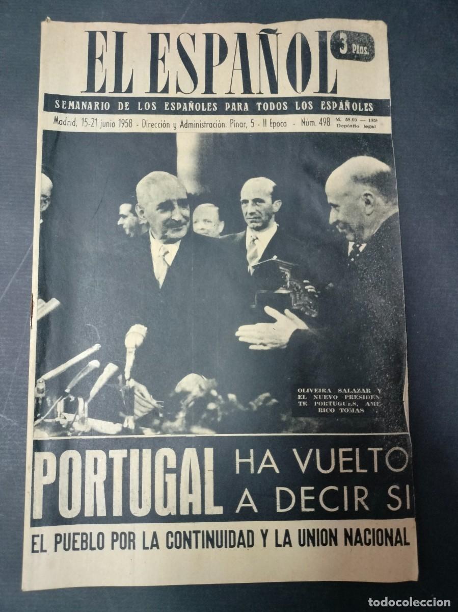 Coleccionismo de revistas y peri&oacute;dicos: EL ESPA&Ntilde;OL SEMANARIO DE LOS ESPA&Ntilde;OLES N&ordm; 498 A&Ntilde;O 1958